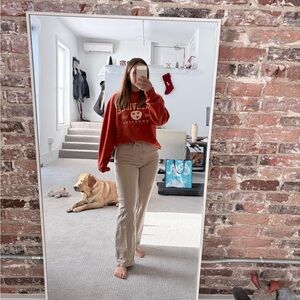 Abercrombie & Fitch High Rise Jeans in Beige